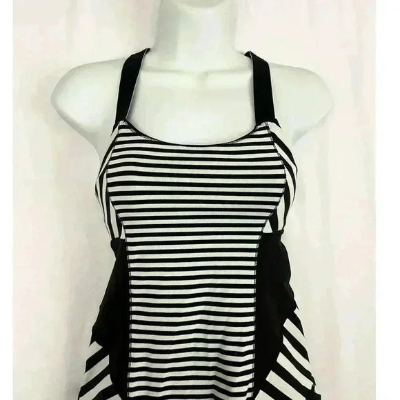 Lululemon Work It Out Tank Top Sz 4 Sea Stripe Mint Moment Black NWOT - Picture 9 of 10